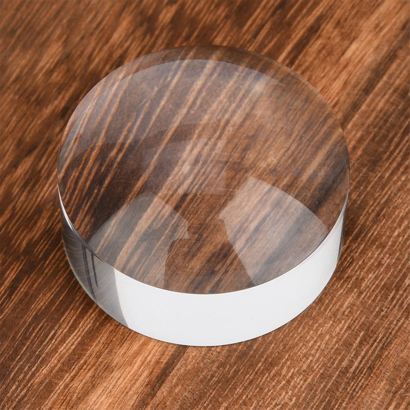 Hztyyier 6X Reading Magnifier, 3 Inch Acrylic Paperweight Reading Dome Magnifying Glass with Pouch for Glass Optical Half Ball Lens - Image 1